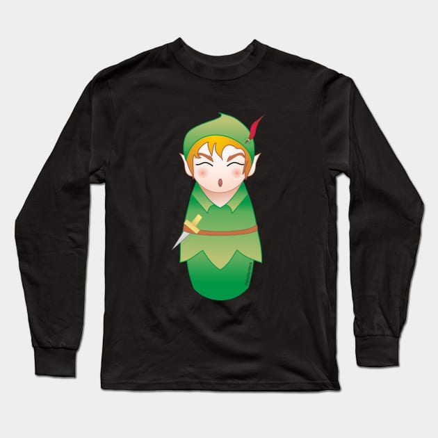 Kokeshi Peter Pan Long Sleeve T-Shirt by Pendientera